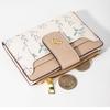 Slim PU Leather Short Wallet INS Multi-Cards Zipper Coin Purse Hasp Small Flowers Card Bag Wallet Zipper Hasp For Women Girl