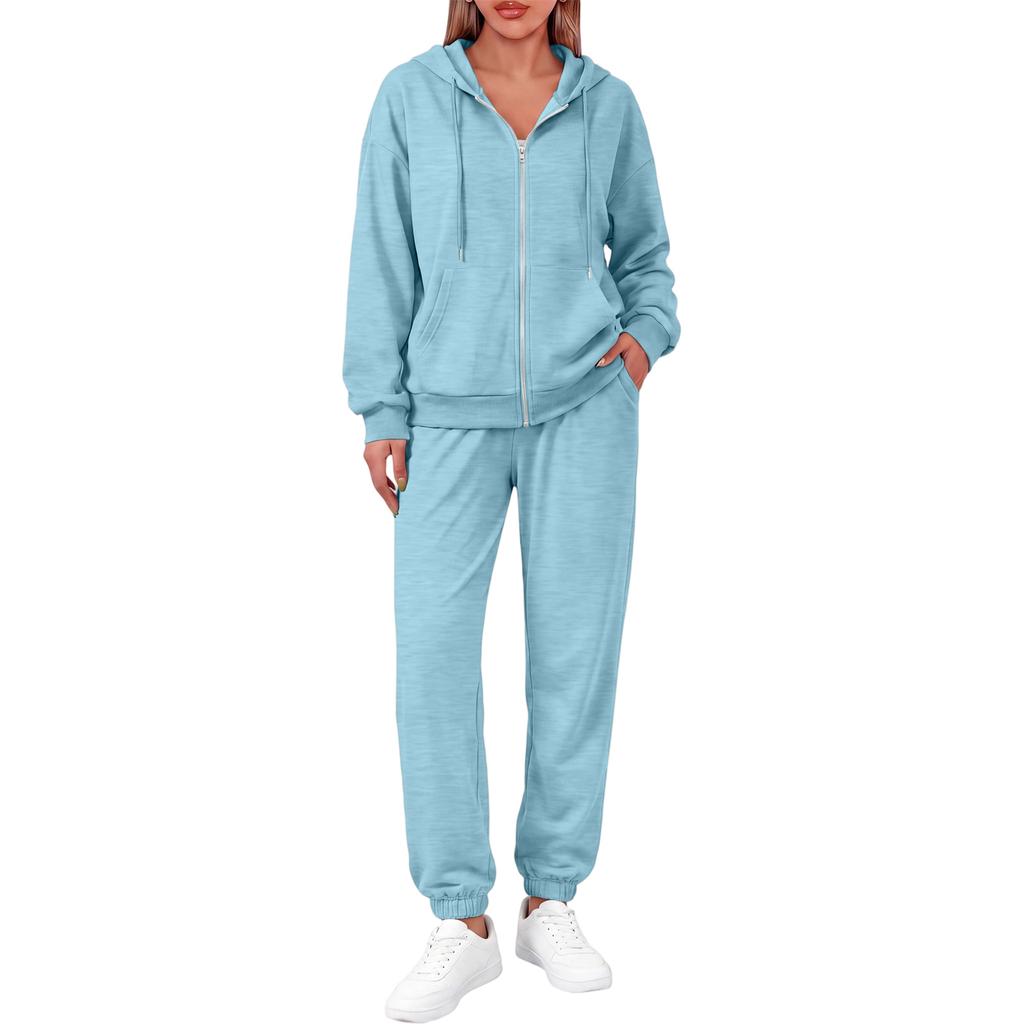 Women's Fashion Comfortable Hoodie Jacket Set for Winter Casual Wear