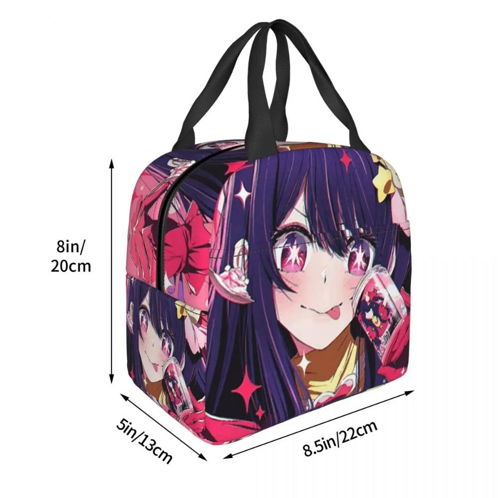Oshi No Ko Anime Kawaii Insulated Lunch Bag for Women Office Cooler Thermal Food Box Tote Portable Lunch Boxes Container
