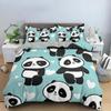 Cartoon Panda 3D Print Bedding Set White Kids Girls Duvet Cover Gift - 2/3pcs Twin Single Queen King Sizes Available