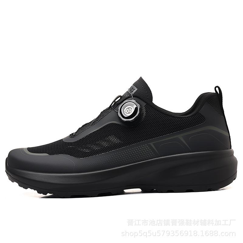 

Новая платформа модная мужская сетчатая полая городская легкая уличная обувь для путешествий и походов, повседневная обувь для походов с вращающейся пряжкой 44 чёрный