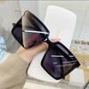 Rectangle Oversized Sunglasses Women Men Designer Transparent Gradient UV400 Big Frame Sun Glasses Eyewear