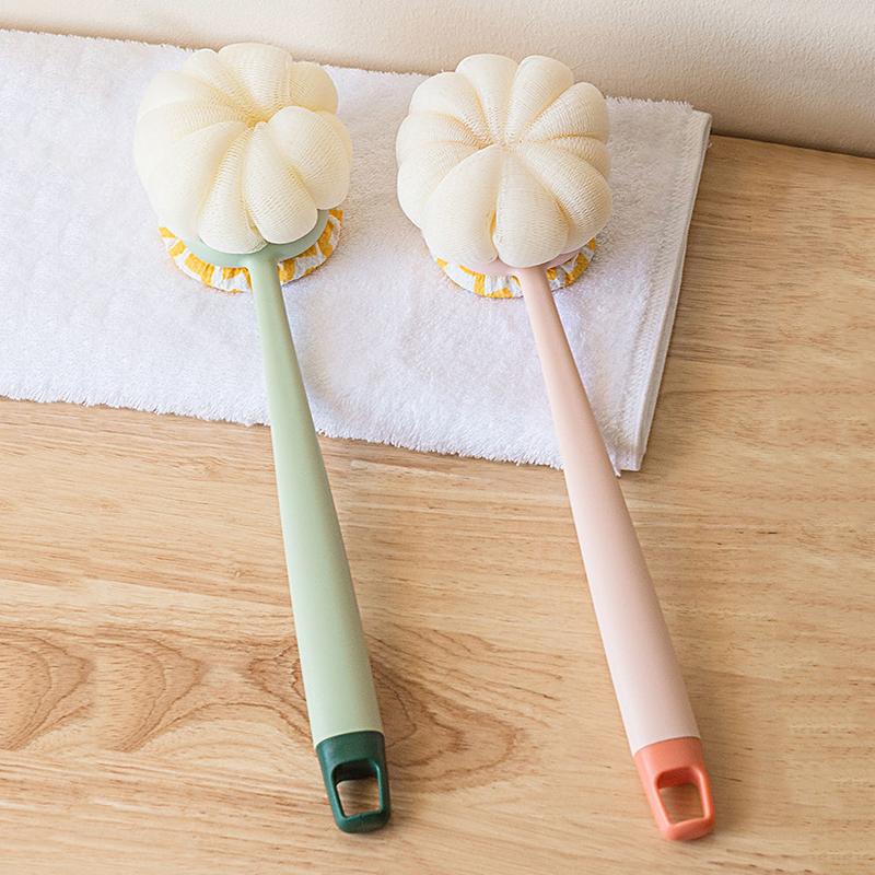 Double Sided Scrubbing Tool Bath Brush Long Handle Soft Fur Bath Brush Detachable Scrubbing Towel Strong Back Rubbing