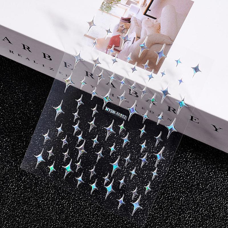 9Pcs/Set 3D Colourful Star Nail Art Sticker Geometry Star Sticker Diy Transfer Decal Designs Nail Accessories