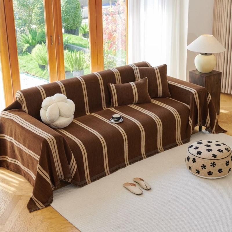 Funda Sofa Home Chenille Striped Sofa Mat Throw Blankets Allseason Camping Picnic Blanket Cover Sofa Cover Housses De Canapé