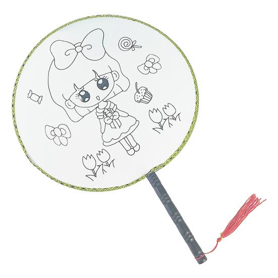 DIY Malířský Kulatý Vějíř s Dřevěnou Rukojetí Ručně vyráběný Dekorativní Vějíř Čínský Styl Nedokončený Ruční Vějíř Řemesla Dekorace