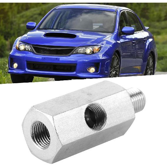 M10 Oil Pressure Sensor Tee Adapter,Male to Female1/8in to M10x1.0 with 1/8 NPT Side Port Stainless Steel Hose T Fittings Turbo Supply Feed Line