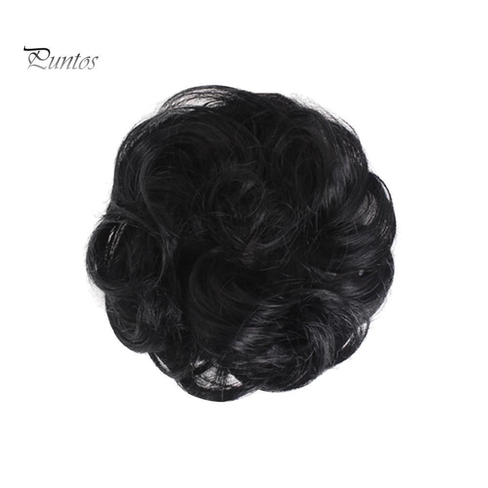 Elastic Chignon Curly Messy Wavy Hair Bun Extension Hairpiece Wig Scrunchie