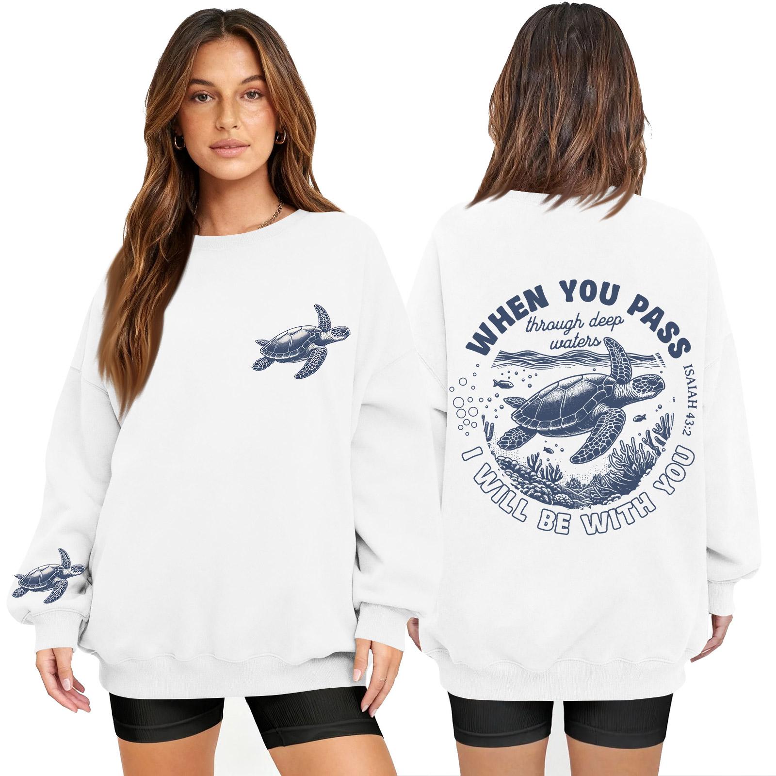 

Женский модный пуловер с длинным рукавом, принтом и круглым вырезом, свободного кроя XL белый