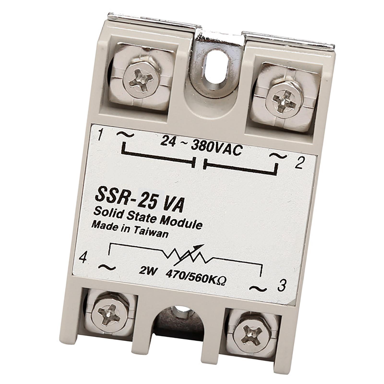 

Solid State Relay 25A Single Phase 2W 470 560K Ohm Input AC 24‑380V Output SSR for Machine Equipment
