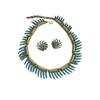 Vintage Cui Jia Luxusní Tyrkysový Náhrdelník a Sada Náušnic - Kolekce Ohňostrojů Letní Choker