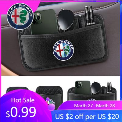 For 1x Fashion Retro Grace PU Leather Storage Bag Car Organizer Artificial Leather For Alfa Romeo 159 Giulietta Mito