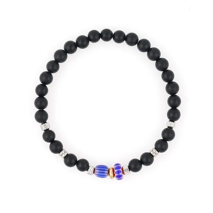 Oriental Beads Point 6mm Onyx Bracelet (C2503AC1276_BK)