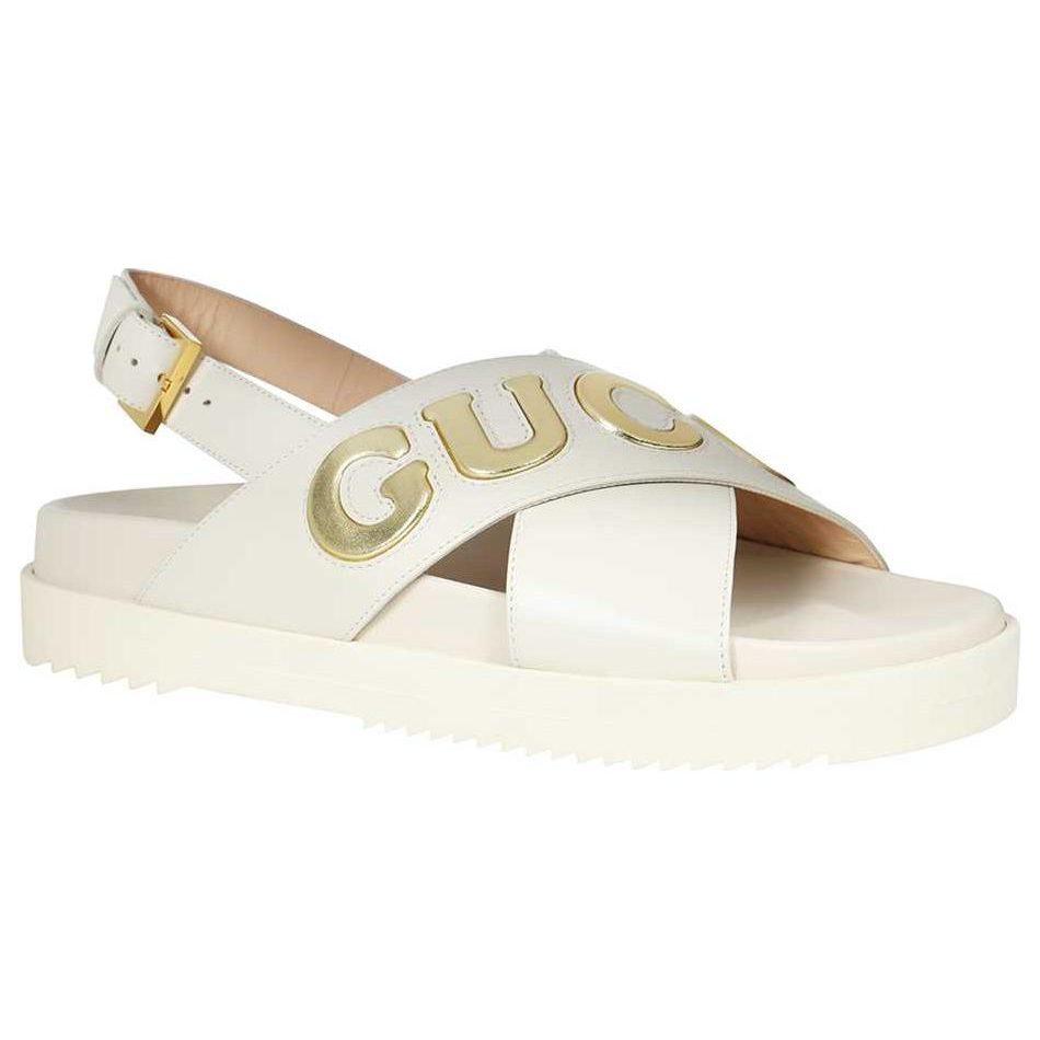 Gucci Wmns Sandal 'White Metallic Gold' Women's 738691 AAB3K 9267