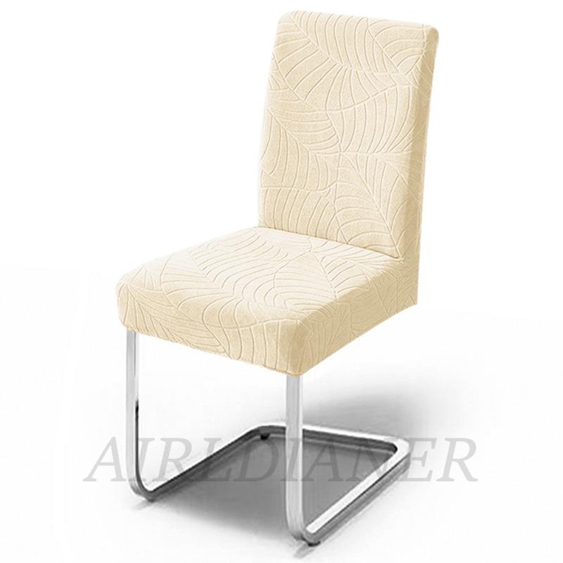 Jacquard Waterproof Chair Cover Solid Color Chair Seat Slipcover Spandex Chair Protector Kitchen Dining Room Home Restaurant 1PC 1-PC бежевый 1270₽