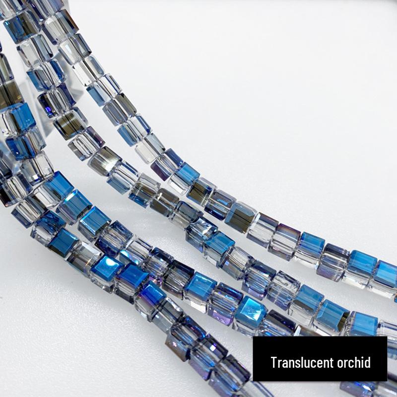 Multi-Faceted Crystal Glass Square Beads: 4/6/8mm Sugar Cubes for DIY Jewelry, Loose Beading with Holes