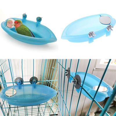 Peut être fixé petit miroir de jouet de baignoire d'oiseau avec la baignoire d'animal familier de miroir