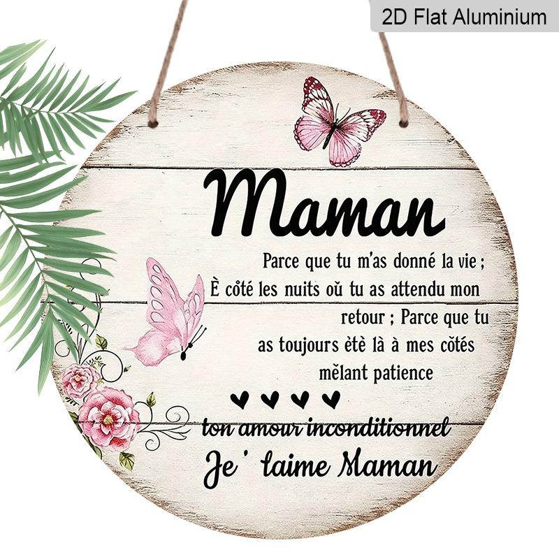 

2D Flat Retro French Aluminum Wall Decoration, Available in Various Sizes. Gentle and Healing, Full of Gratitude and Love, It Is An Ideal Choice for 20*20cm