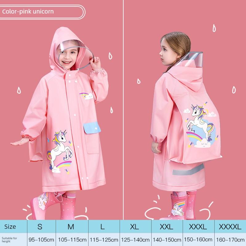 Children's Raincoat for Boys 7 Years Old and Girls 8 Years Old, Full-Body Waterproof, Suitable for Kindergarten Girls and Elementary School Students