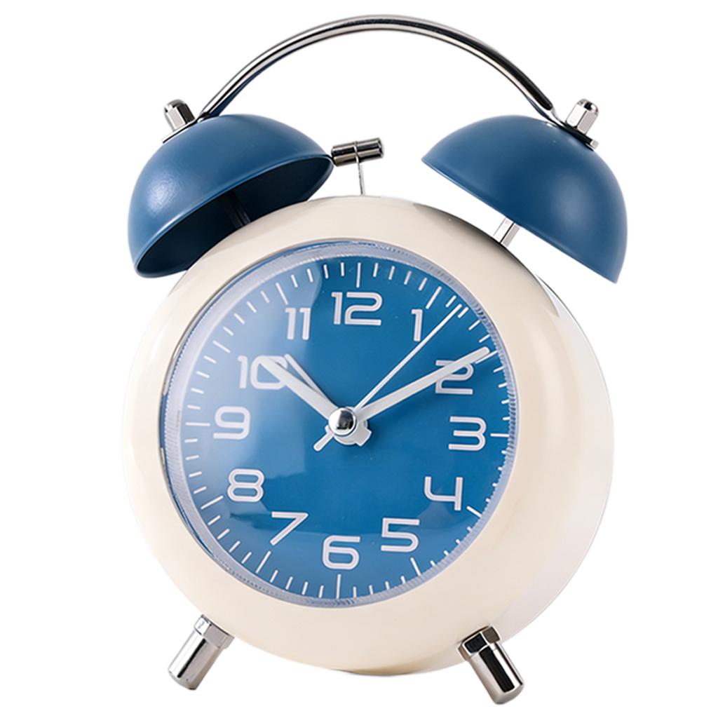 Cartoon Mini Alarm Clock Retro Twin-Bell Loud-Analog Alarm Clock for Heavy Sleeper Practical Kid Room Desk Table Clock