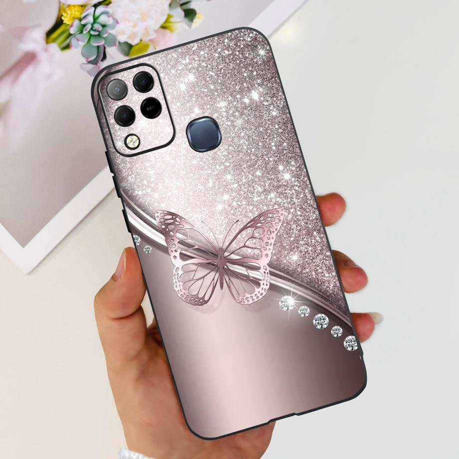 For Infinix Hot 11 G37 4G Case Cover Soft TPU Black Silicone Funda for Infinix Hot11 G37 Infinix X689F Fashion Pattern Bumper