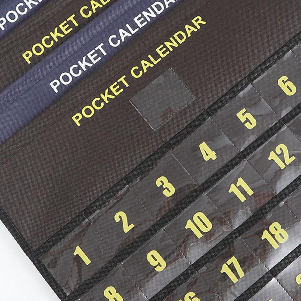 Attractive Wall Hanging Calendar Bag Reusable Wall Jewelry Organizer Bathroom