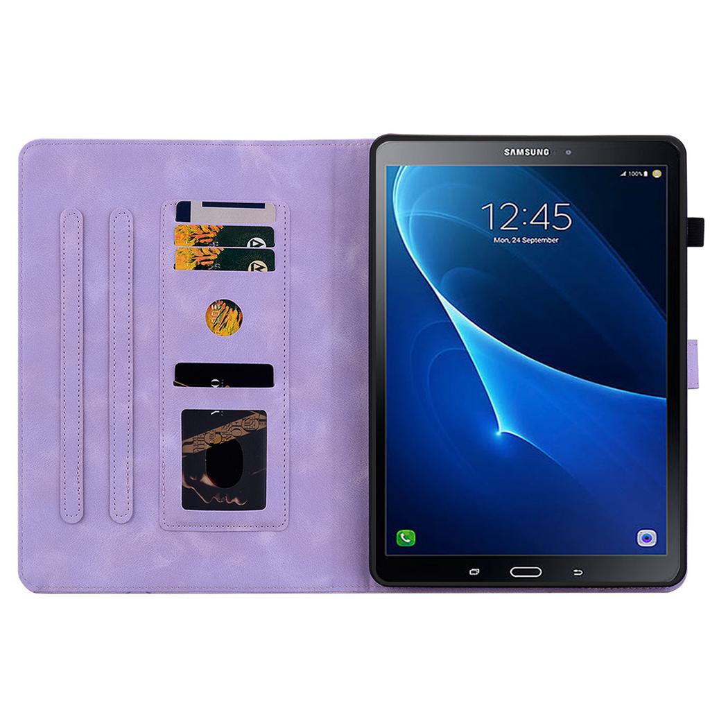 Für Samsung Galaxy Tab A 10.1 (2016) (T580,T585,P580,P585).Tablet-Hülle aus PU-Leder mit exquisitem floralem Prägedesign