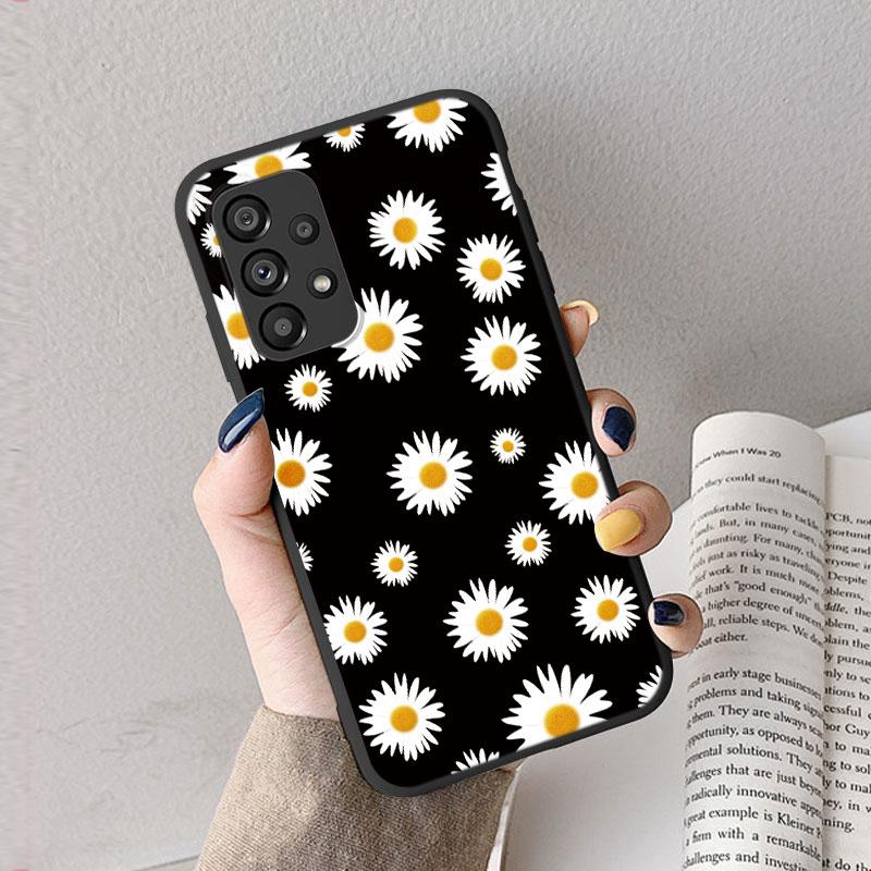 Case For Samsung A53 A52S A52 A73 A70 Cute Heart Flower Back Cover Soft Silicone Matte Protective Funda For Samsung Galaxy A53