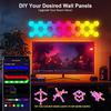 Hexagon Smart RGB LED Light Panels 8 Pack with App & Remote Control Music Sync Wall Lights for Living Room Bedroom Gaming Room
