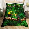Toucan Bedding Set Palm Leaves Duvet Cover Twin For Boys Girls Tropical Jungle Birds Comforter Cover Botanical Bedspread Cover