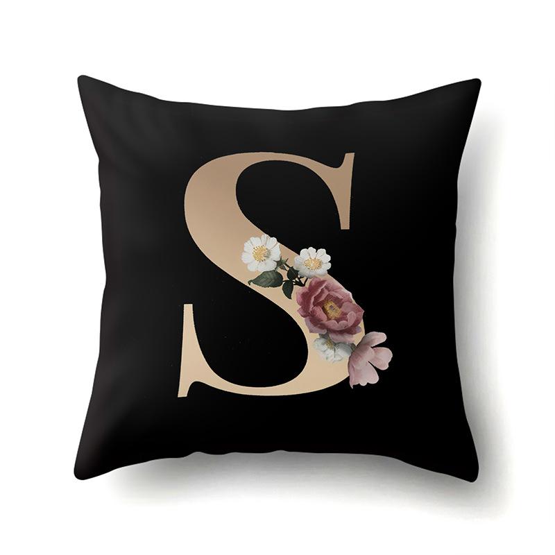 Polyester Pillowcase Home Car Decoration Printing Pillowcase 26 English Letter Cushion Cover