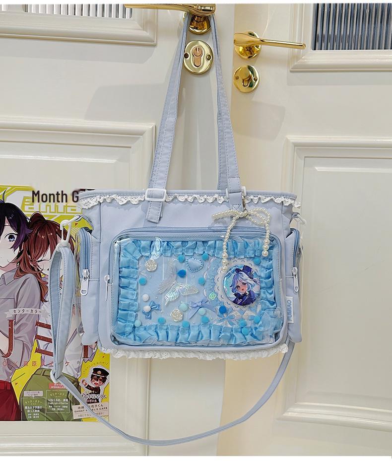 

Кавайный бант Итабаг Тоут - Милая аниме-девушка-школьница, прозрачный держатель для значков