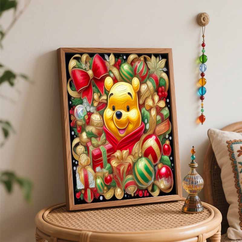 Disney Winnie the Pooh Christmas Oil Painting Kit Home Bedroom Wall Decor Creative Handmade Gift