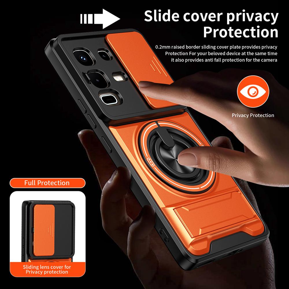 KEYSION Magnetic Phone Case for Infinix Note 50 4G 50 Pro+ 50S 50X 5G Slide Camera Protection Upright Kickstand Shockproof Cover