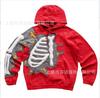 American Flame Skull Frame 3D Printed Hooded Sweatshirt, Vintage High Street Loose Trendy Brand Pullover Sweatshirt