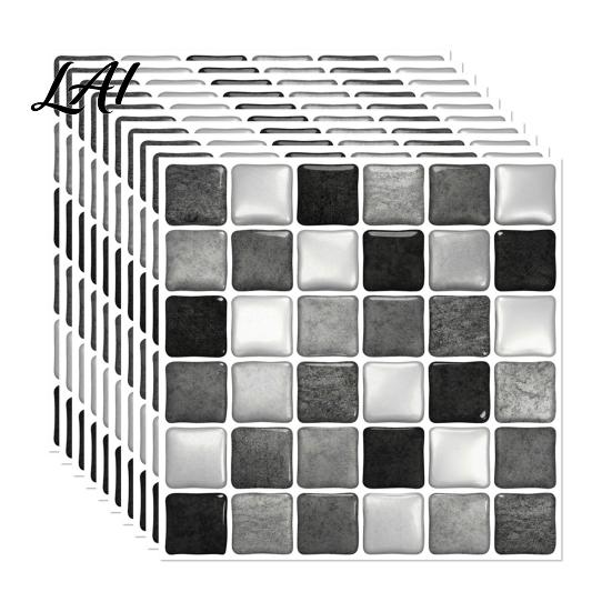 Waterproof Kitchen Backsplash Decal 10Pcs 3D Mosaic Wall Sticker Oil-Proof Tile Decal Peel And Stick Stickers Backsplash Self-Adhesive Bathroom