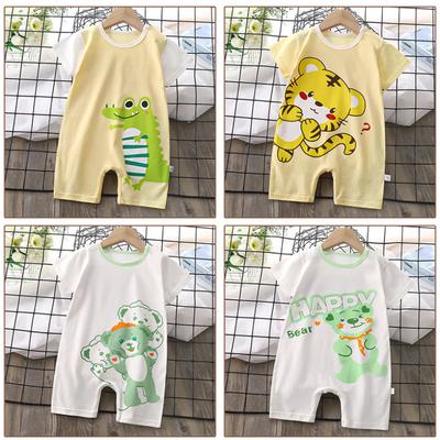 Baby Thin Onesie vasaras jaundzimušā rāpošanas uzvalks ar īsām piedurknēm multfilmas pidžama zēniem un meitenēm