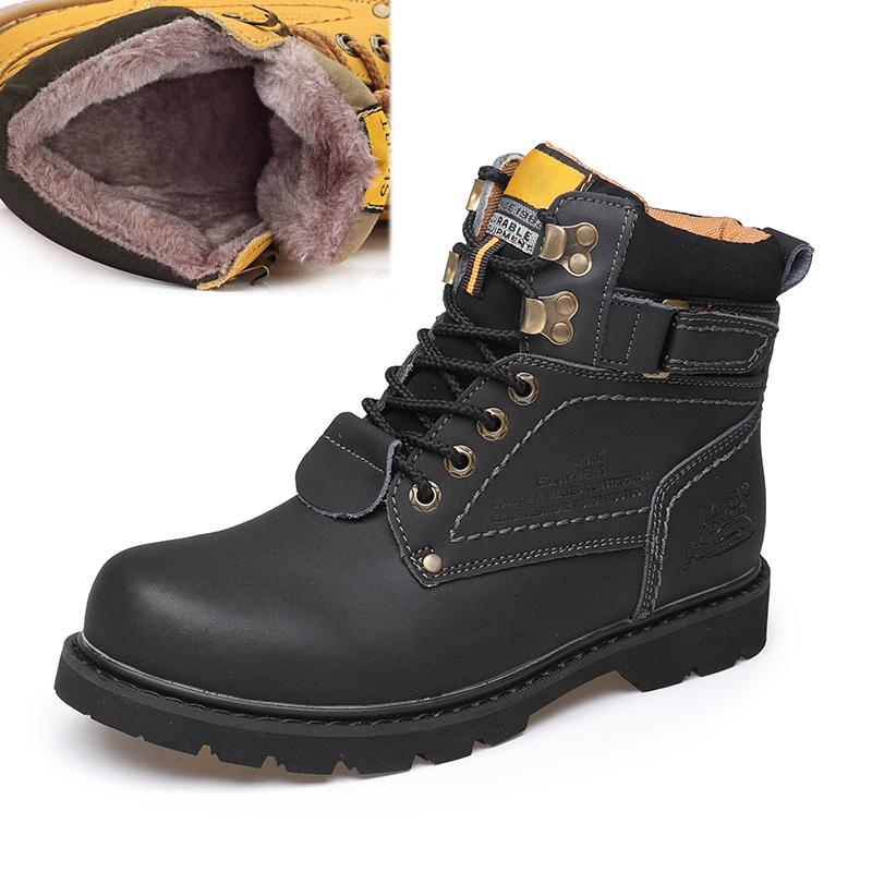 Fashion Genuine Leather Men's Winter Spring Ankle Treking Military Snow Yellow Tactical Boots Outdoor Footwear for Women Men Work Shoes