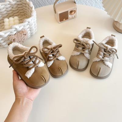 Winter Kinder Schuhe Warm Chic Kleinkinder Mädchen Mode Baumwollschuhe Vielseitig Rutschfest Kinder Outdoor Plüschschuhe 2024 Trend Neu
