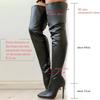 Women'S Boots Platform Boots Autumn Black High Heels Boots New Sexy Over Knee Boot Pointed Zip Party Shoes Plus Size Women Shoes