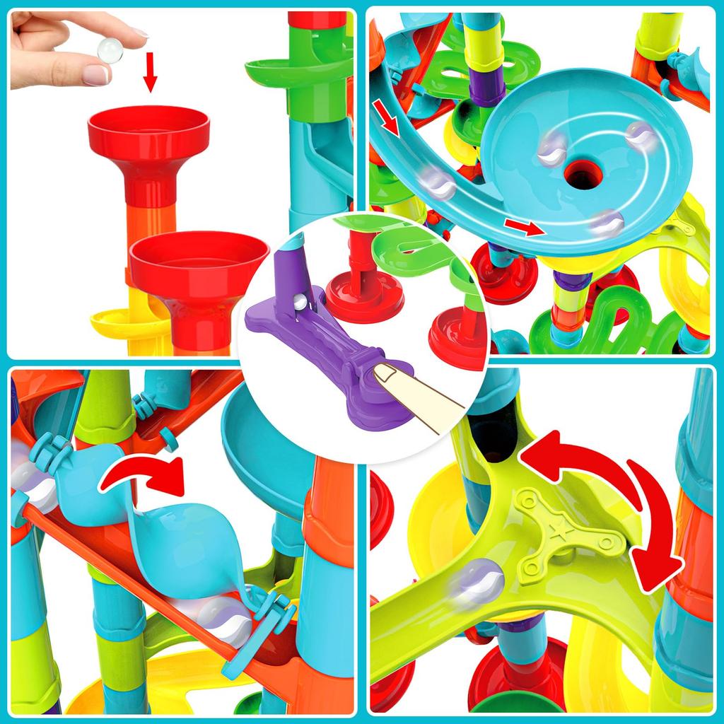 197-Piece Slope Toy Set, Marble Roller, Kids' Toy, DIY Assembly, Bead Coaster, Looping, Building Blocks, Kids Indoor Play, Educational Toy, 3D