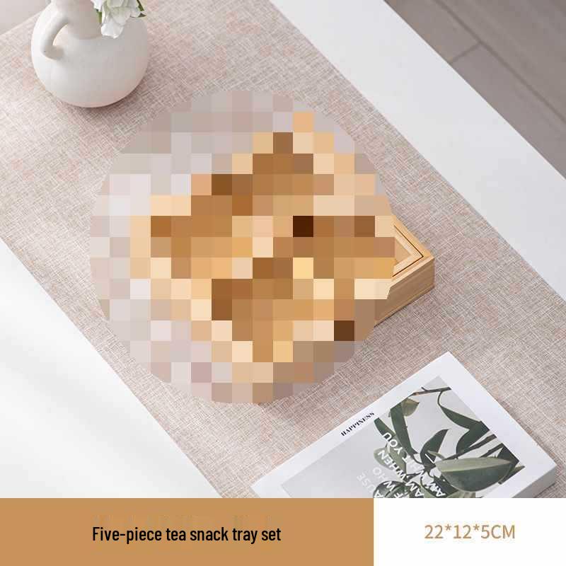 Wooden Multi-Compartment Tea Tray & Snack Plate