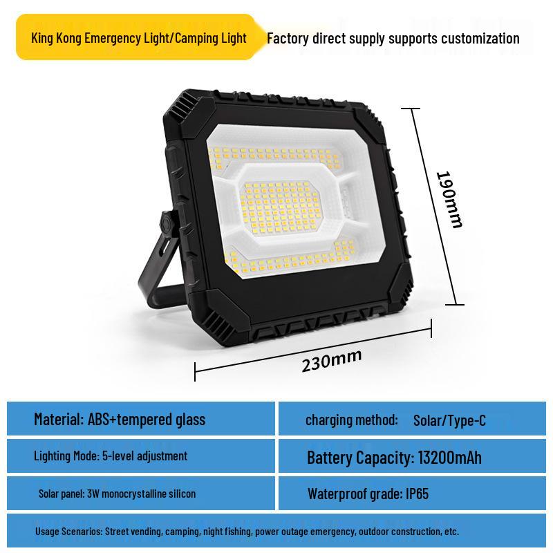 Portable Solar LED Lantern for Camping and Emergency Use