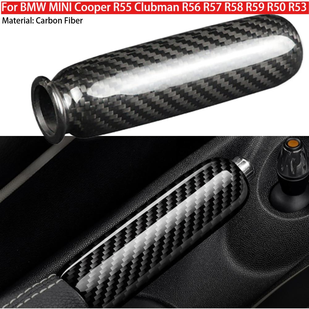 Kohlefaser Auto Handbremsgriff Abdeckung für BMW MINI Cooper R55 Clubman R56 R57 R58 R59 R50 R53