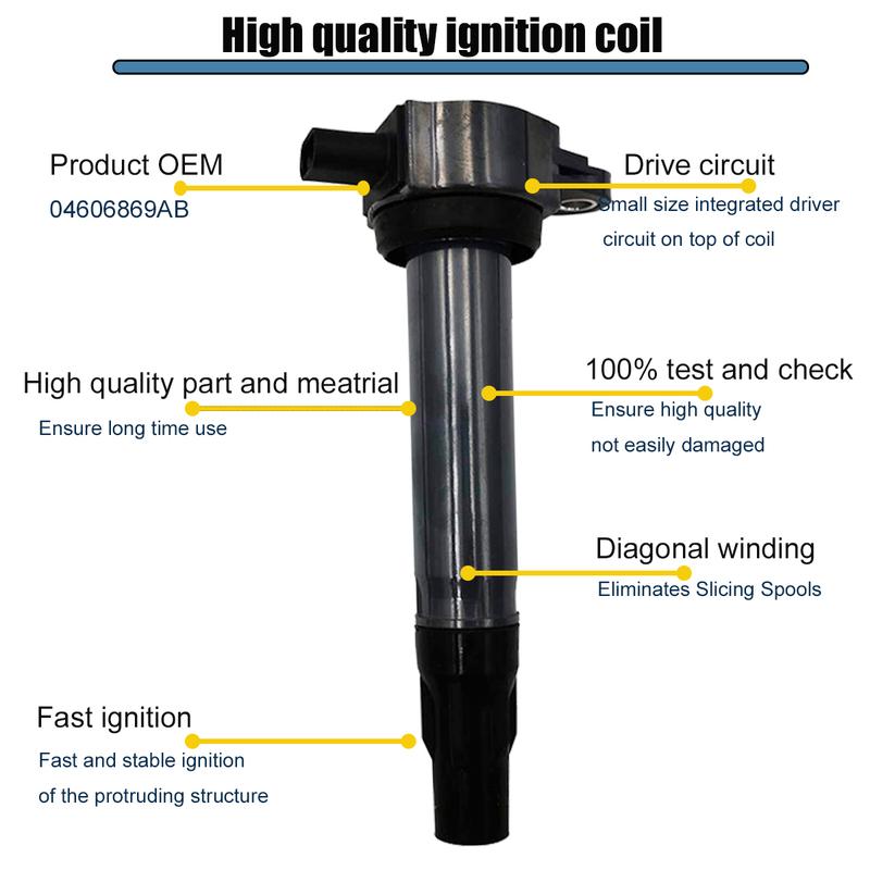 04606869AB 04606869AA Car Ignition Coils For Chrysler 300C Dodge Journey 2.7L 3.5L 2006-2010 4606869AB 5C1565 UF502