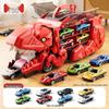 3-in-1 Transforming Dinosaur Toy Car Set for Kids Aged 3-5 with Mini Car Storage