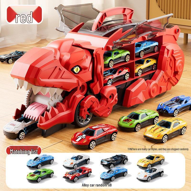 3-in-1 Transforming Dinosaur Toy Car Set for Kids Aged 3-5 with Mini Car Storage