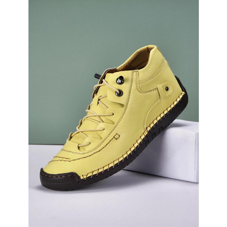 New Fashion Sneakers Women Hand-stitching Leather Casual Shoes Design Platform Loafers Breathable Flats Shoe Driving Plus Size