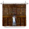 Retro style Art Bookshelf Printed Shower Curtain Bathroom Waterproof Bath Curtain With Hook Home Decoration Curtain Wall Cloth