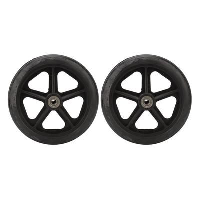 2pcs Replacement Wheel Professional Black Safe PU Front Wheel Accessory for Electric Wheelchair